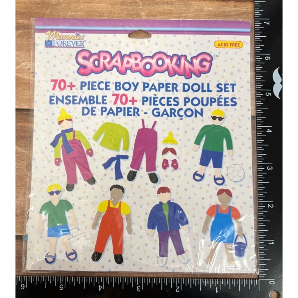 VINTAGE 70+ Piece Boy Paper Doll Scrapbooking Set By Momenta 28141-NE-000